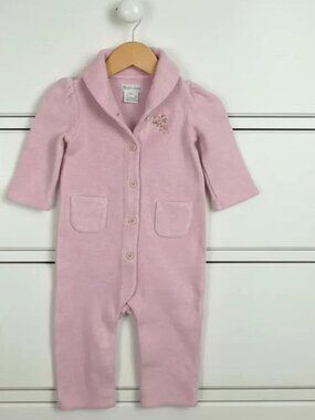 Ralph Lauren Pink Rib Knit Shawl-Collar Coverall size 9 Months